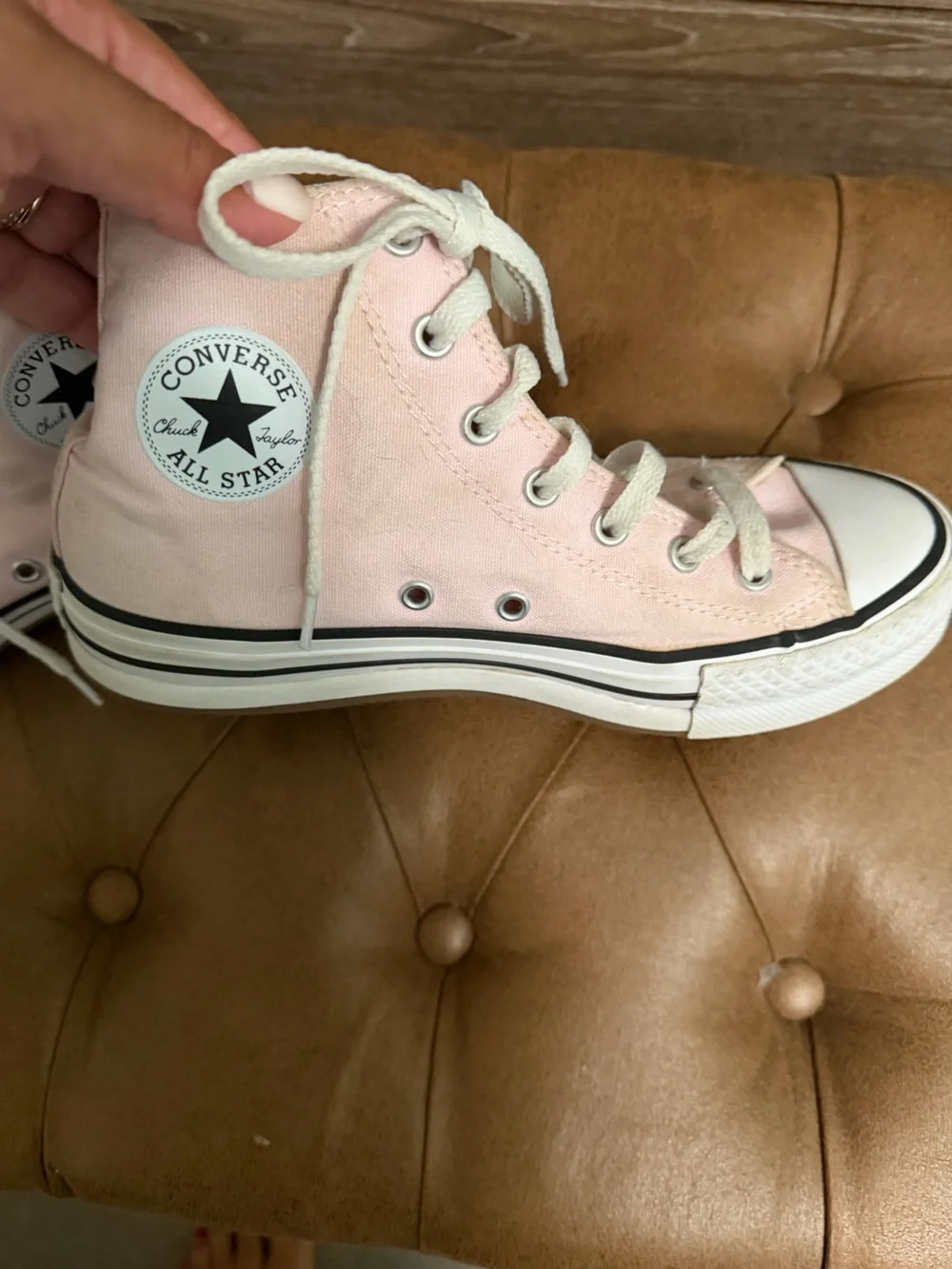 Converse Girls Pink Platform High Top Sneakers - Size 4.5